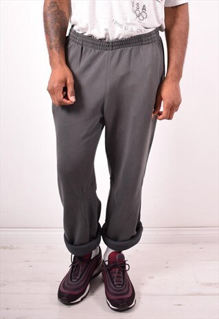 MENS VINTAGE TRACKSUIT TROUSERS XL GREY 90S