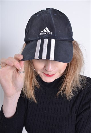 VINTAGE ADIDAS BASEBALL CAP HAT BLACK