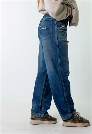 Blue Denim 90s Karl Kani Cargo Skater Trousers Pants Jeans