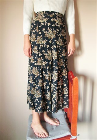 90S GRUNGE AUTUMN FLORAL MAXI LONG LAURA ASHLEY SKIRT