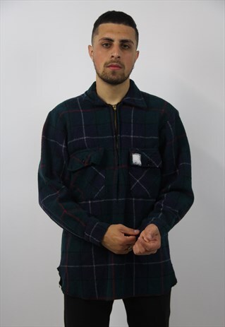 VINTAGE CHECK HEAVY ZIP-UP SHIRT