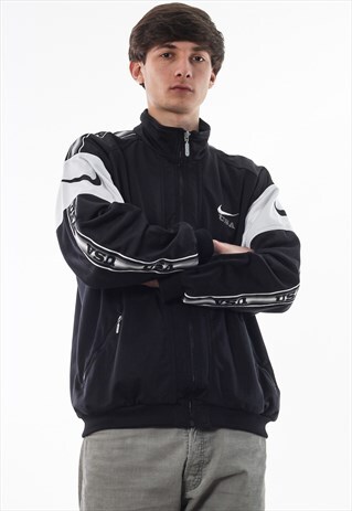 VINTAGE NIKE USA TRACKSUIT TRACK TOP 90S BLACK WHITE