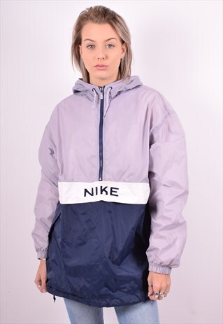 NIKE WOMENS VINTAGE PULLOVER JACKET XL BLUE 90'S