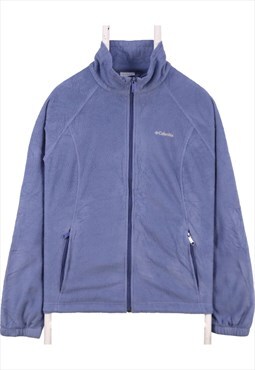 Columbia 90's Spellout Logo Zip Up Fleece XLarge Blue