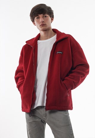 VINTAGE BERGHAUS FULL ZIP JACKET 90S RED