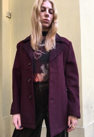 VINTAGE 90' OLDSCHOOL UNIQUE MAROON JACKET