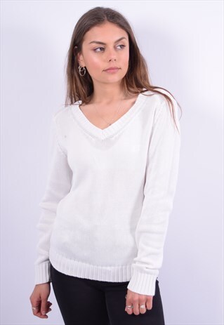 VINTAGE ARMANI JEANS JUMPER SWEATER WHITE