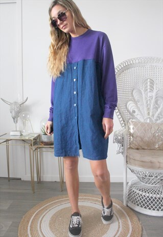 DRESS SWEATSHIRT VINTAGE FABRICS DENIM