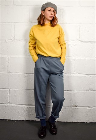 VINTAGE 90S RIBBED HIGH WAIST TROUSERS