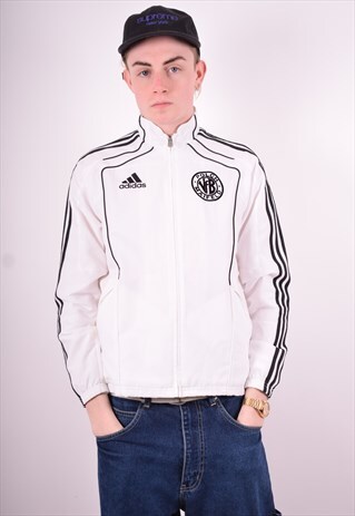 NIKE MENS VINTAGE TRACKSUIT TOP JACKET SMALL WHITE 90'S