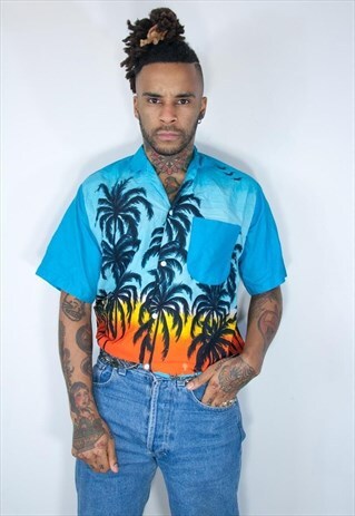 VINTAGE HAWAIIAN CRAZY PATTERNED SHIRT