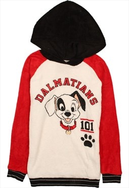 Vintage 90's Diseny Fleece Jumper Dalmatians Hooded Black,