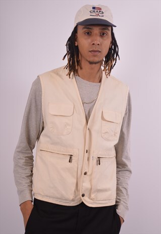 VINTAGE LEVI'S SAFARI GILET WHITE