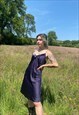 VINTAGE 00S Y2K SATIN SUMMER BOHO SLIP DRESS