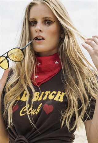 BAD BITCH CLUB VINTAGE INSPIRED AMERICAN RINGER T-SHIRT