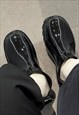 PLASTIC PLATFORM BOOTS TRACTOR HEEL HIGH ANKLE GRUNGE SHOES
