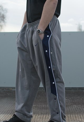 VINTAGE GREY NIKE POPPER JOGGERS