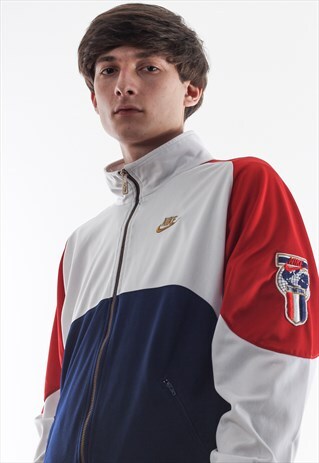 VINTAGE NIKE INTERNATIONAL TRACKSUIT TRACK TOP 80S WHITE