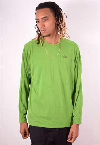 THE NORTH FACE MENS VINTAGE TOP LONG SLEEVE XL GREEN 90S