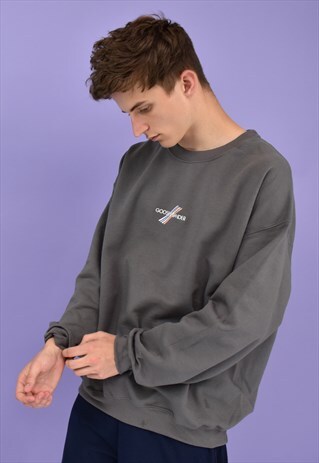 G&G UNISEX CHARCOAL PASTEL MULTI LINES SWEAT