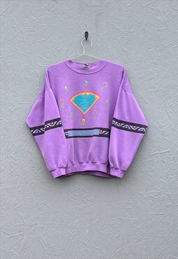 Vintage Purple Pattern Sweatshirt