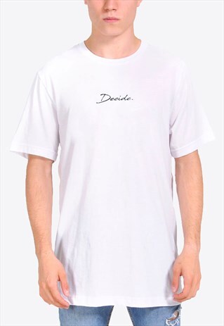 WHITE DECIDE T-SHIRT