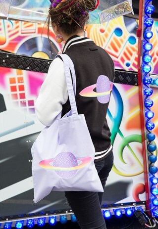 PLANET PURPLE CANDY PURPLE TOTE BAG