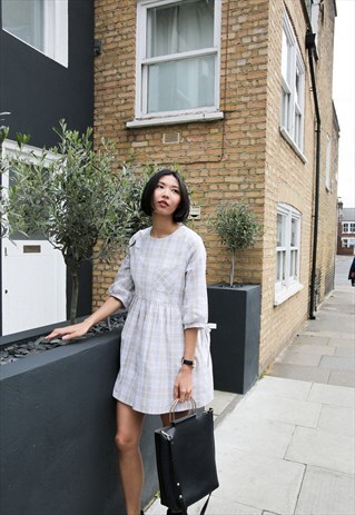 BEATRICE OVERSIZED TIE SMOCK DRESS- CREAM