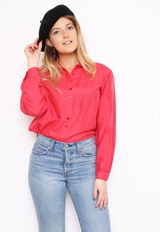 VINTAGE 90S PINK SILK SHIRT