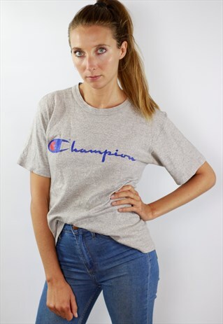 CHAMPION T-SHIRT GREY T-SHIRT CHAMPION VINTAGE