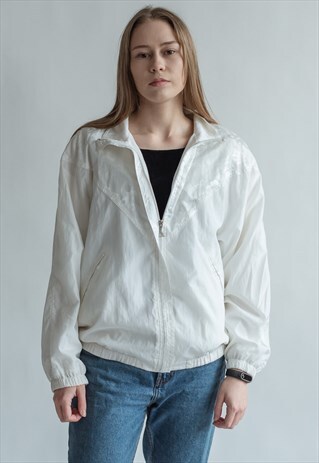 VINTAGE 80S WHITE SPORTS JACKET