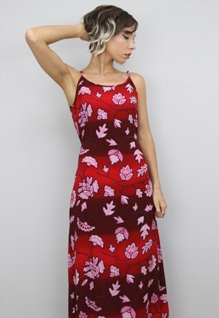 VINTAGE 90S PATTERNED SUMMER SLIP DRESS