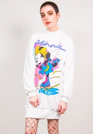 VINTAGE 90'S MINNIE MOUSE SWEATSHIRT SWEATER DRESS