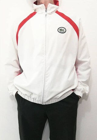 LACOSTE WHITE SPORT LIGHTWEIGHT JACKET