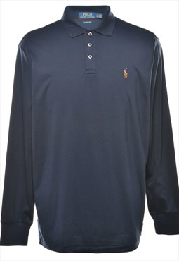Vintage Ralph Lauren Long-Sleeve Navy Rugby Shirt - L