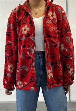 Vintage Floral Fleece Jacket