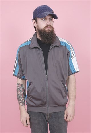 VINTAGE ADIDAS SHORT SLEEVED TRACK JACKET /R4104