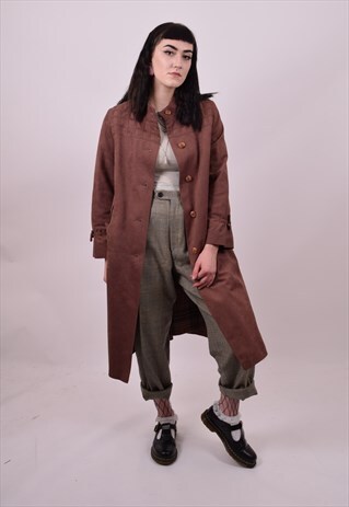 VINTAGE 80'S RUSTY RED GRANNY MAC TRENCH COAT SIZE 10 12