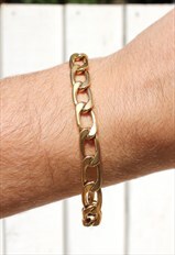 Gold Stainless Steel Large Curb Wrist Chain