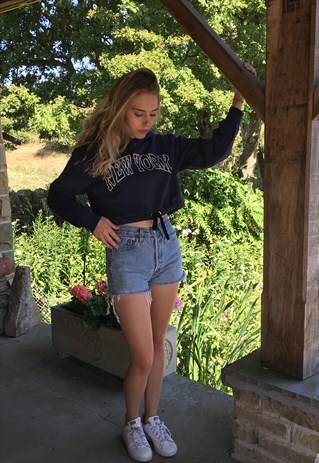VINTAGE CROPPED NEW YORK HOODY