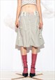 VINTAGE Y2K LOW RISE CARGO SKIRT IN PINSTRIPED BLUE COTTON