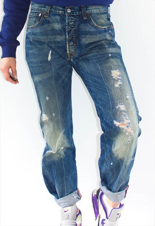 SALE VINTAGE 90'S GUY FIT DISTRESSED 501 LEVI'S