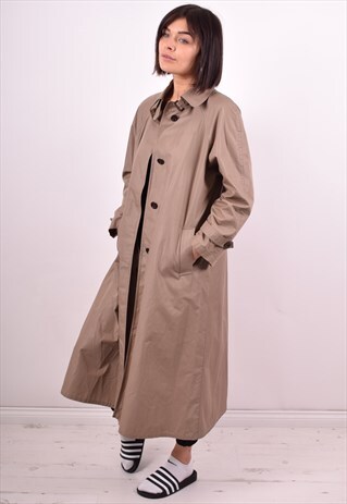 AQUASCUTUM WOMENS VINTAGE COAT LARGE BEIGE 90S