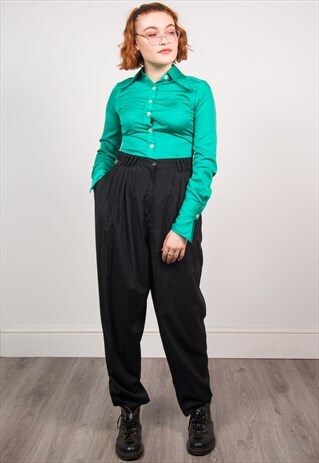 VINTAGE 90'S BLACK TAPERED TROUSERS