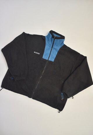 VINTAGE 90S COLUMBIA BLACK BLUE FLEECE JACKET
