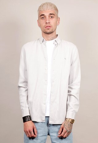 VINTAGE LACOSTE 90'S LIGHT GREY SHIRT