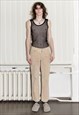 90'S VINTAGE CLASSY STRAIGHT SUEDE TROUSERS IN SAND BEIGE