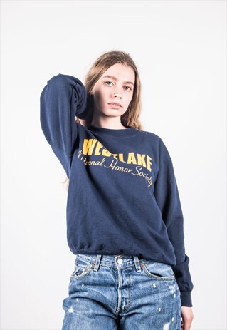 VINTAGE 1990S NAVY BLUE WEST LAKE SWEATER