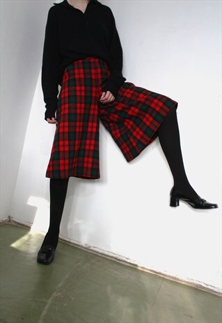 WOOL BLEND TARTAN CULOTTES