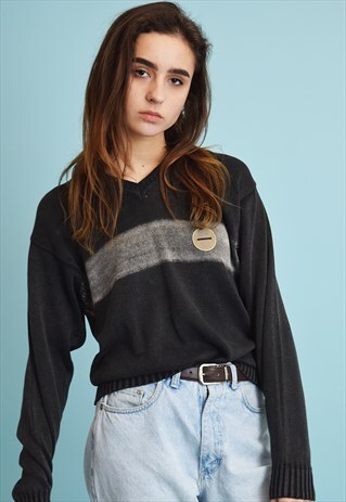 90'S RETRO KNIT GRUNGE OVERSIZED JUMPER TOP